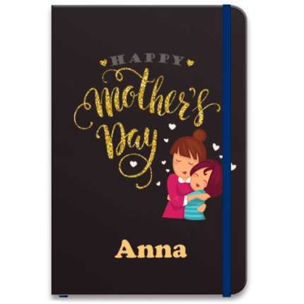 Notizbuch bedrucken zum Muttertag "Happy Mother's Day" | A6 | 80 blanken Seiten | mit Gummizug geschlossen