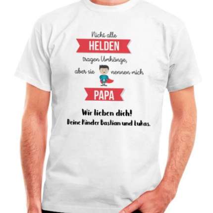 Herren T-Shirts zum Vatertag "Nicht alle Helden"  | 100% Baumwolle | Premium Digitaldruck | T-Shirts Bedrucken | Vatertagsgeschenk