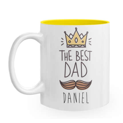Fototasse zum Vatertag mit Namen personalisiert "The best Day"| 325 ml | Bedruckt bis zum Rand | Namentasse | Vatertagsgeschenk