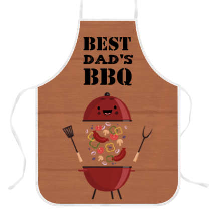 Kochschürze zum Vatertag mit Namen "Best Da's BBQ" | 82 x 62 cm | Panama-Stof | Schürze selbst gestalten | Geschenkidee zum Vatertag