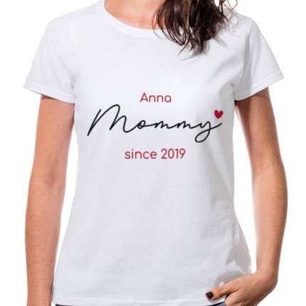 Damen T-Shirts zum Muttertag "Mommy"  | 100% Baumwolle | Premium Digitaldruck | T-Shirts Bedrucken | Muttertagsgeschenk