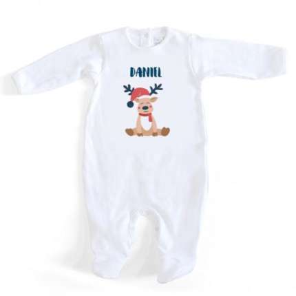 Personalisierte Weihnachts-Baby Schlafanzug "Rentier" - Erstellen Sie einen Weihnachts-Baby Schlafanzug mit dem Namen Ihres Kindes