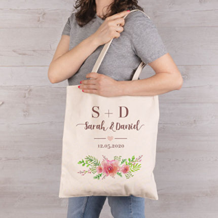 Tote Bag Baumwolltasche mit Foto und Text bedrucken | 42 x 38 cm | Volumen: 10 Liter | Geschenkidee zum Muttertag