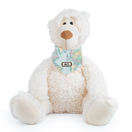 Bestickter Teddybär 25 cm | Kuscheltier mit Namen und Foto | Geschenk zur Geburt