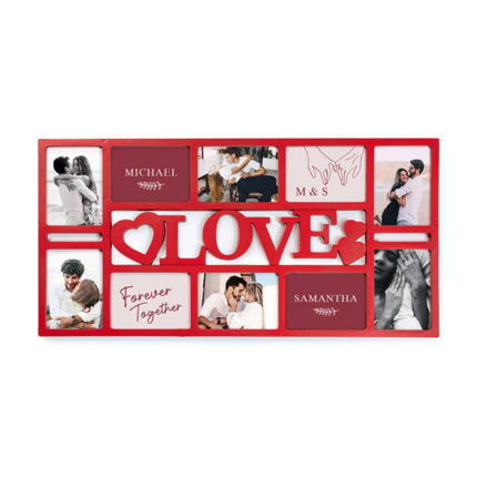 Rahmen "Love" für 10 eigene Bilder | mit 10 eigenen Fotos | Fotodruck in hoher Qualität | Valentinstag Geschenke