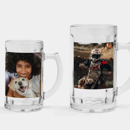 Glaskrug individuell mit Foto bedrucken lassen