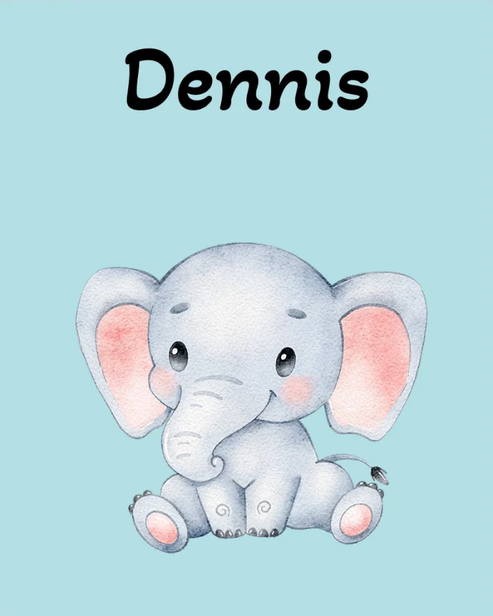 Babydecke mit Namen - Elefant