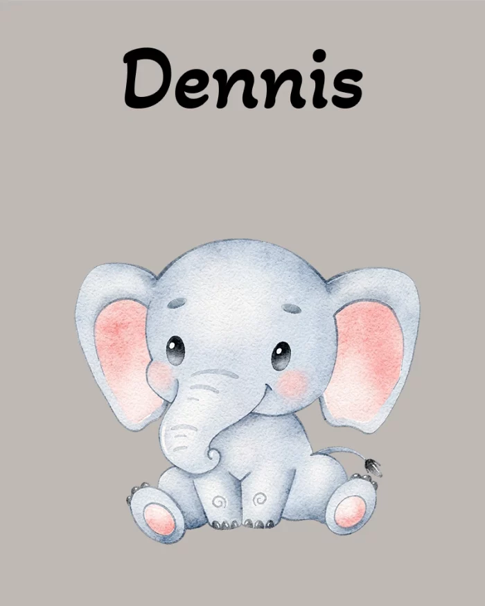 Babydecke mit Namen - Elefant