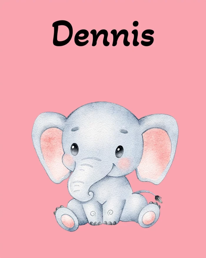 Babydecke mit Namen - Elefant