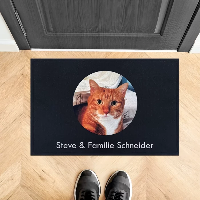 Fußmatte personalisiert Katze - mit Foto und Namen