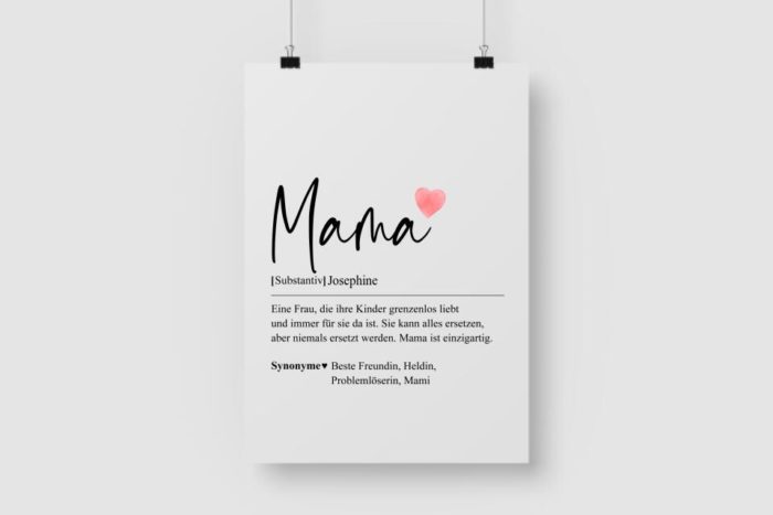 Mama Definition - Personalisiertes Poster