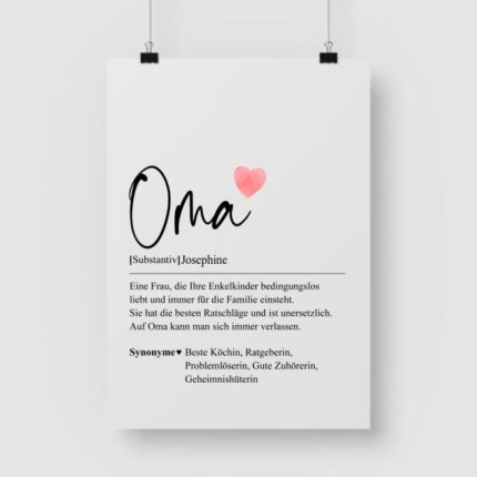 Oma Definition - Personalisiertes Poster