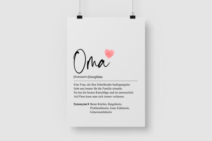 Oma Definition - Personalisiertes Poster