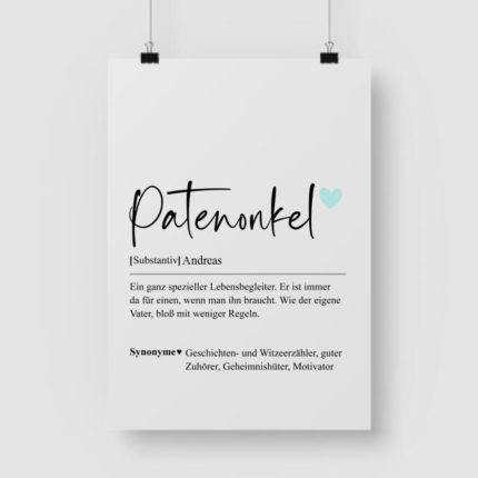 Patenonkel Definition - Personalisiertes Poster