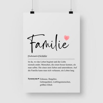 Familie Definition - Personalisiertes Poster