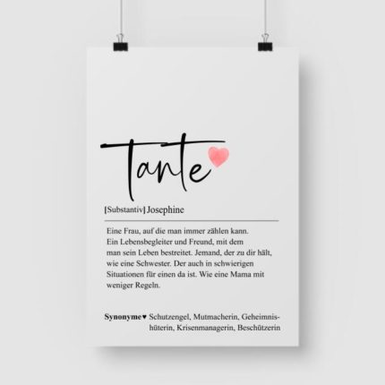 Tante Definition - Personalisiertes Poster