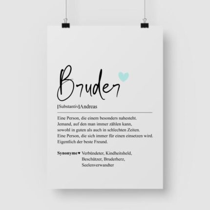 Bruder Definition - Personalisiertes Poster