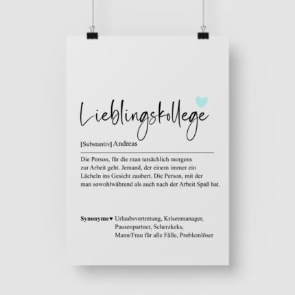 Lieblingskollege Definition - Personalisiertes Poster