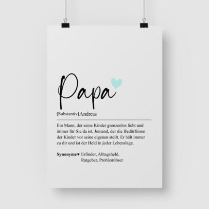 Papa Definition - Personalisiertes Poster