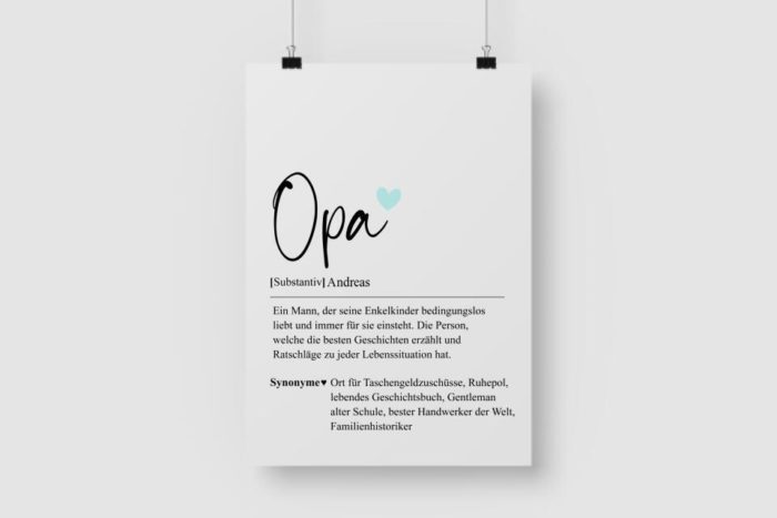 Opa Definition - Personalisiertes Poster