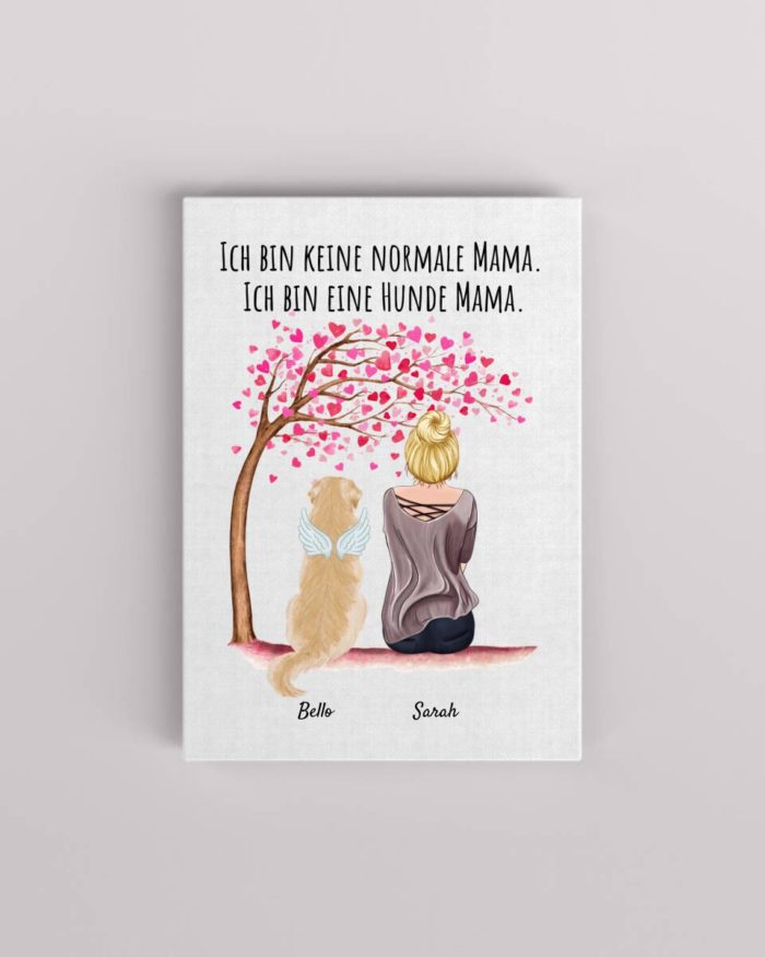 Frau mit Hunden - Personalisierter Kunstdruck (Poster