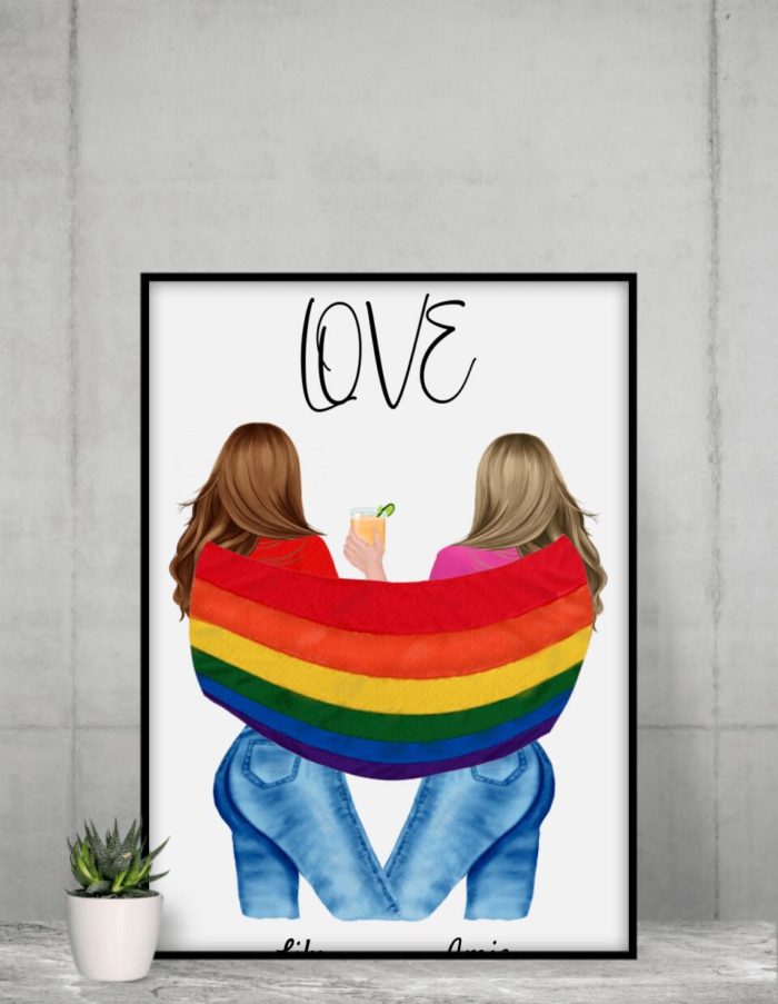 "Liebe hat kein Geschlecht" LGBTQ+ - Personalisierter Kunstdruck (Poster