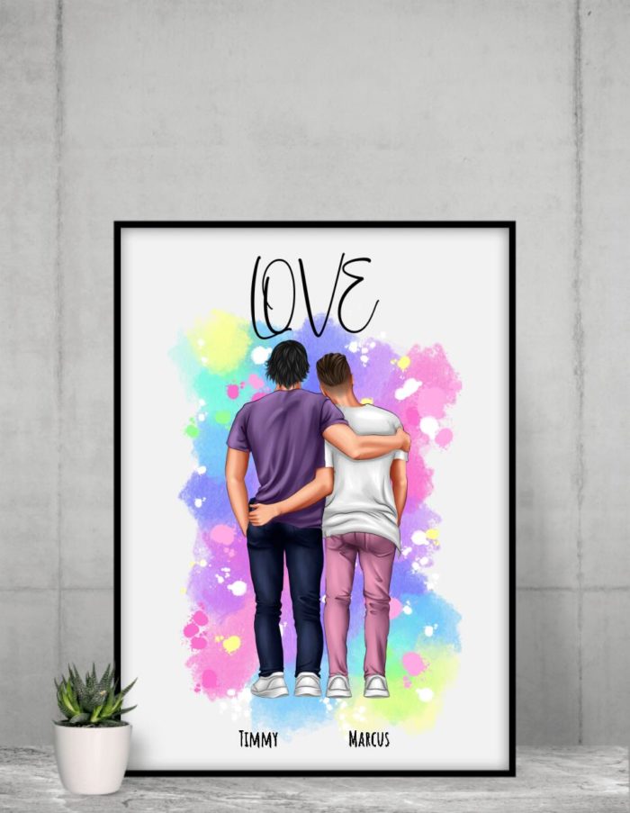 "Weil Liebe siegt" LGBTQ+ - Personalisierter Kunstdruck (Poster