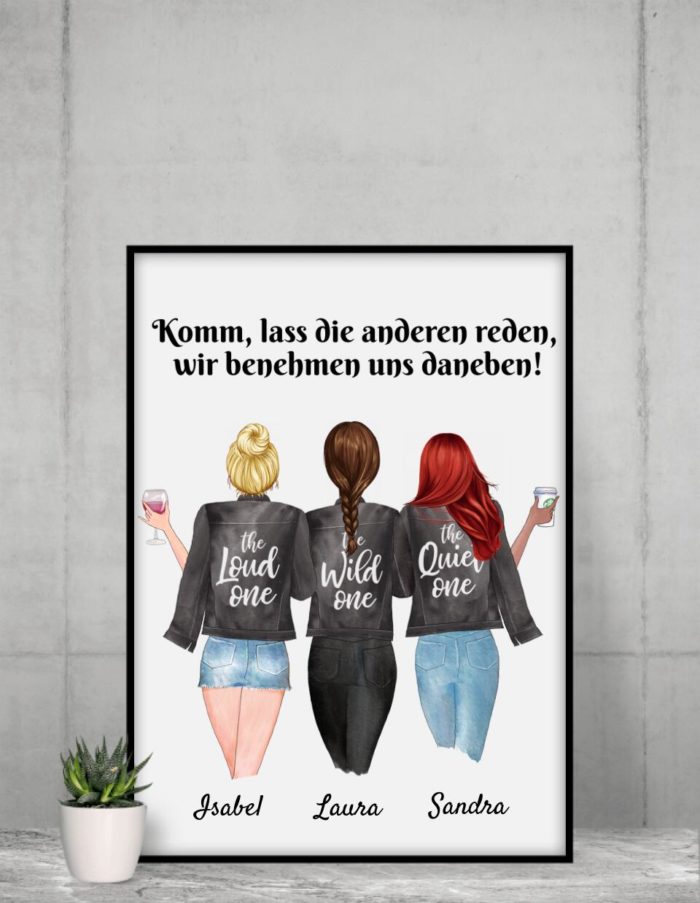Beste Freundinnen - Personalisierter Kunstdruck (Poster
