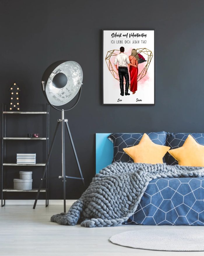 Pärchen “Be My Valentine”- Personalisierter Kunstdruck (Poster