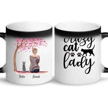 Frau mit Katzen - Personalisierte Tasse