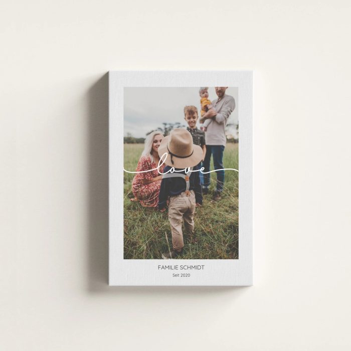 Familie "love" mit Foto - Personalisierter Kunstdruck (Poster / Leinwand)