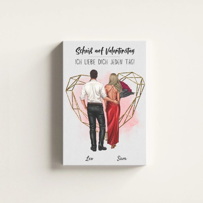 Pärchen “Be My Valentine”- Personalisierter Kunstdruck (Poster