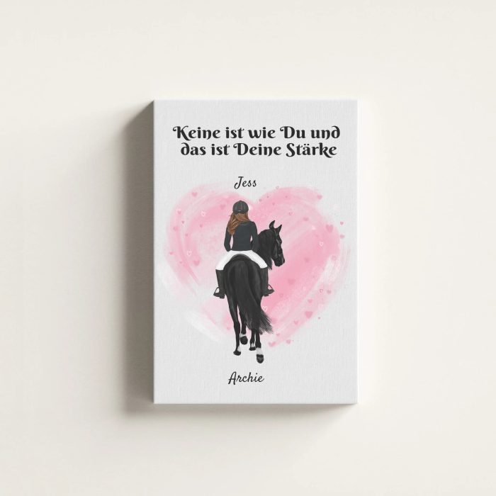 Pferd und Reiterin (bis zu 3) - Personalisierter Kunstdruck (Poster/Leinwand)
