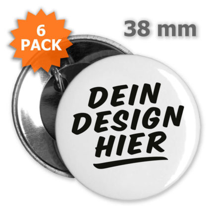 Button 38 mm bedrucken - 6 Stück