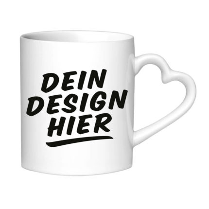 Tasse mit Herzhenkel bedrucken mit Logo