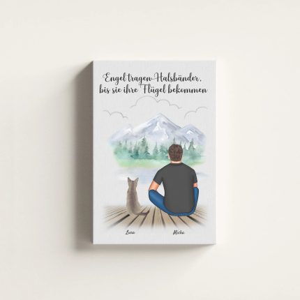 Mann mit Katze - Personalisierter Kunstdruck (Poster