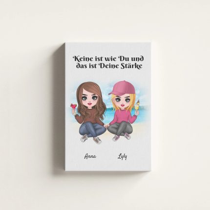 Beste Freundinnen Comic-Style (bis zu 4 Frauen) - Personalisierter Kunstdruck (Poster/Leinwand)