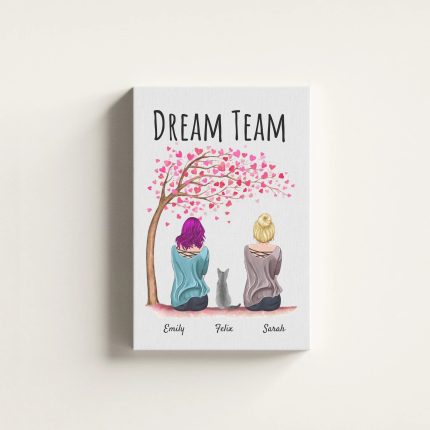 Frauen mit Katzen - Personalisierter Kunstdruck (Poster