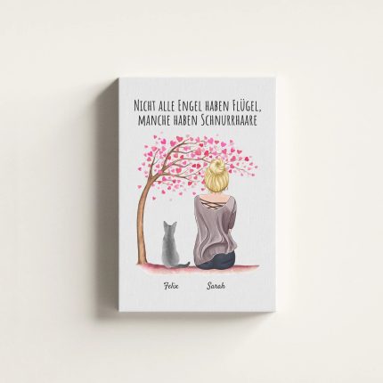 Frau mit Katzen - Personalisierter Kunstdruck (Poster